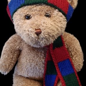 Gund 20" Plush Teddy Bear W/ Knit Scarf & Hat Special Edition for Troutman's Emp